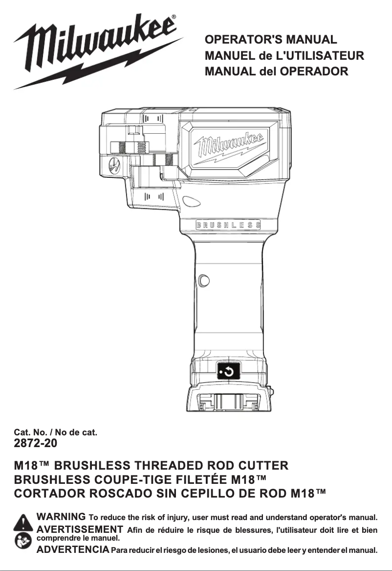 Página 1 del manual Manual de usuario Milwaukee M18 2872-21