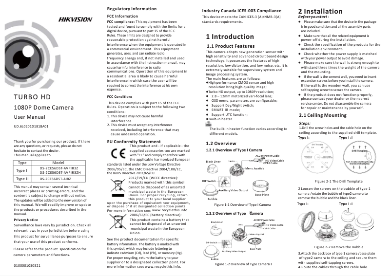 Página 1 del manual Manual de usuario Hikvision DS-2CE56D5T-AIRZ