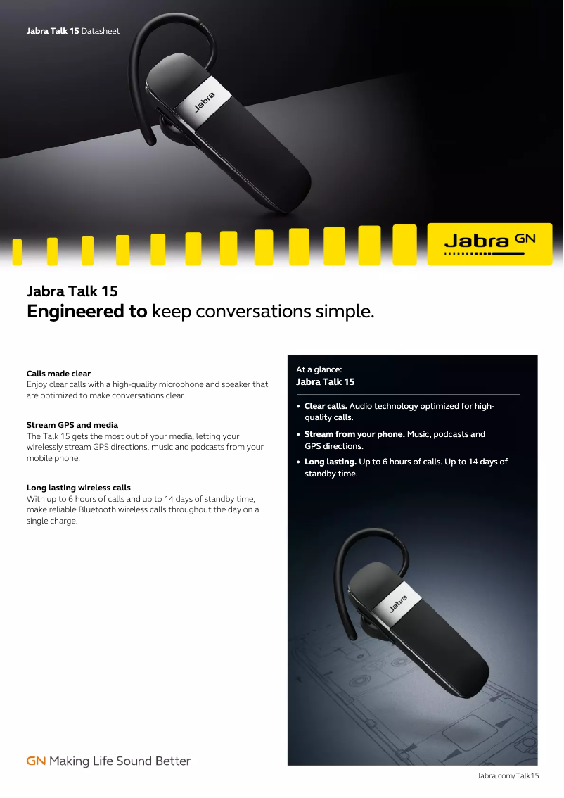 Imagen de la primera página del manual del dispositivo Talk 15