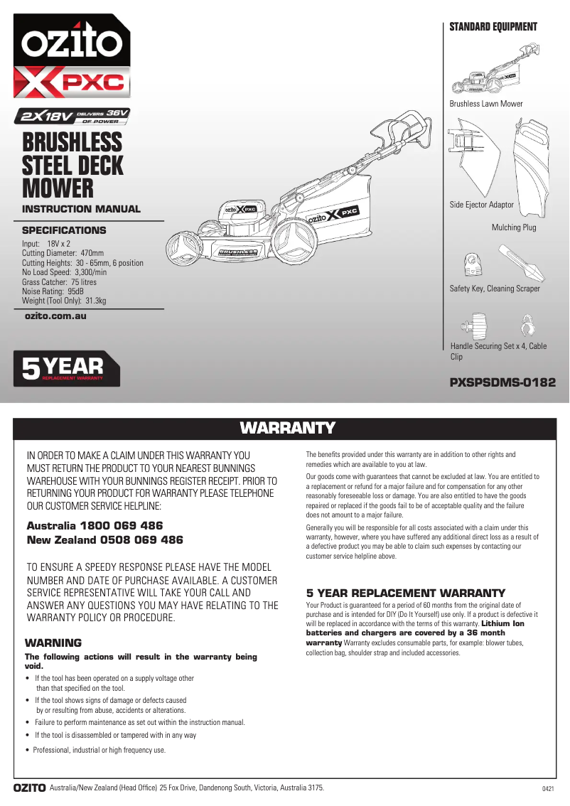Imagen de la primera página del manual del dispositivo PXSPSDMK-4182