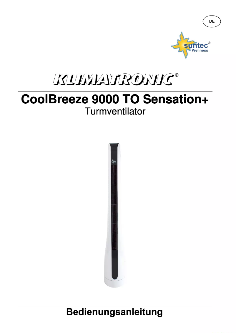 Imagen de la primera página del manual del dispositivo CoolBreeze 9000 TO Sensation+
