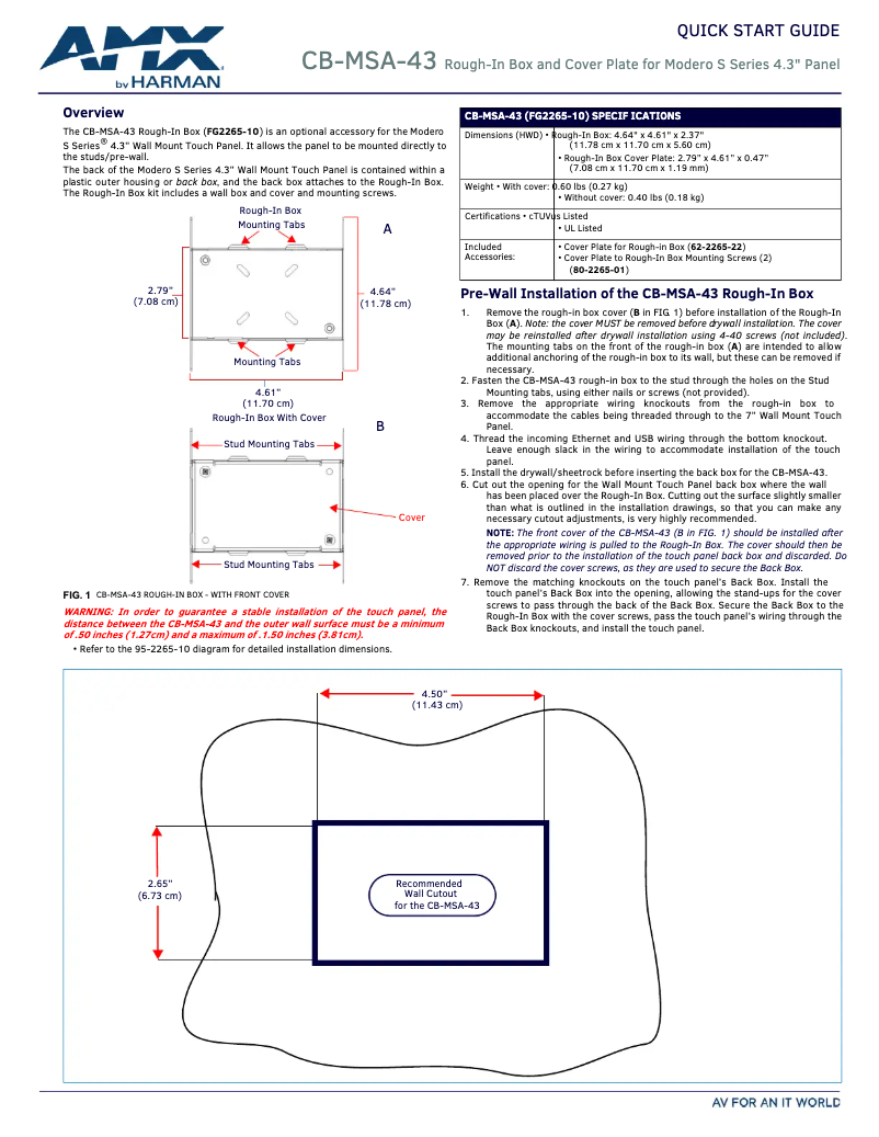 Imagen de la primera página del manual del dispositivo CB-MSA-43