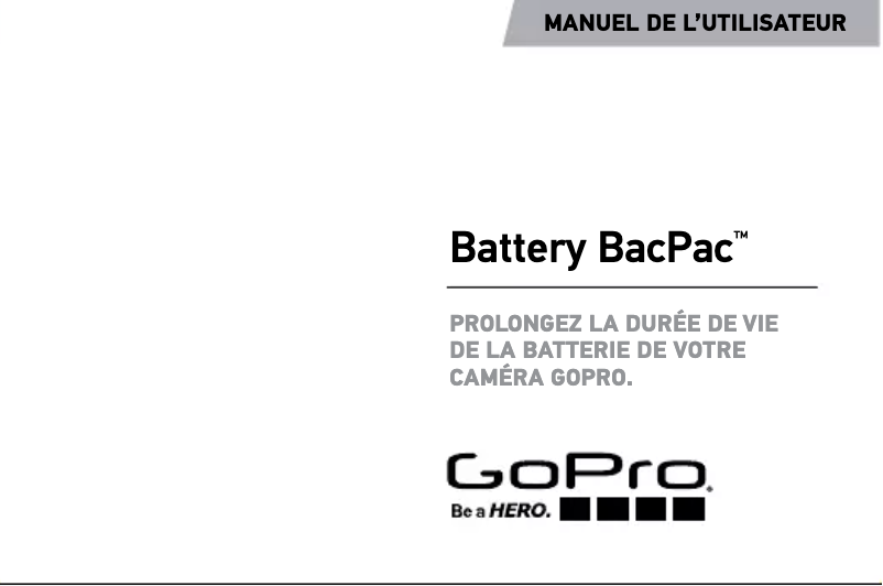Imagen de la primera página del manual del dispositivo Battery BacPac