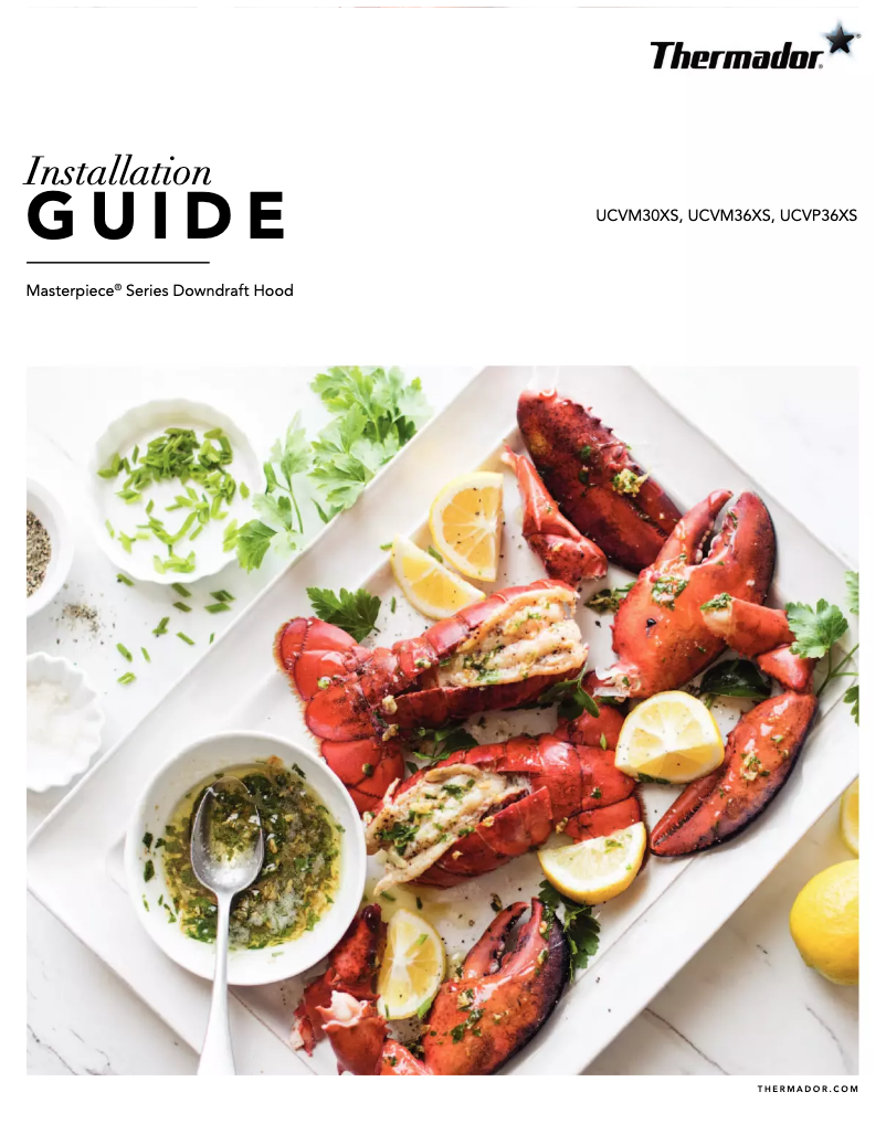 Página 1 del manual Guía de instalación Thermador UCVM36XS