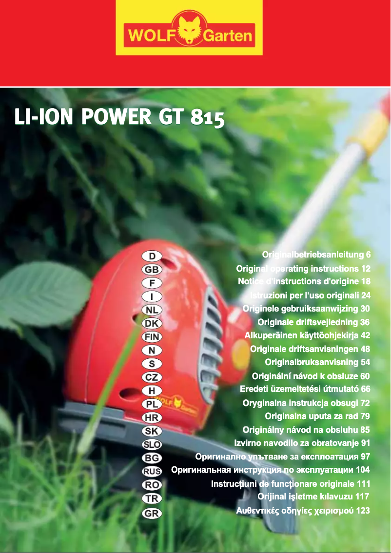 Imagen de la primera página del manual del dispositivo Li-Ion Power GT 815