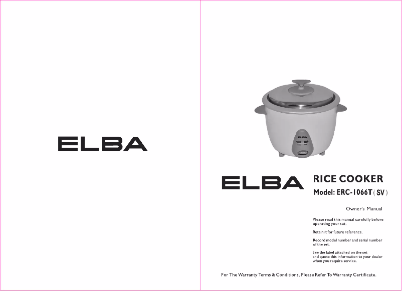 Página 1 del manual Manual de usuario Elba ERC-1066T(SV)