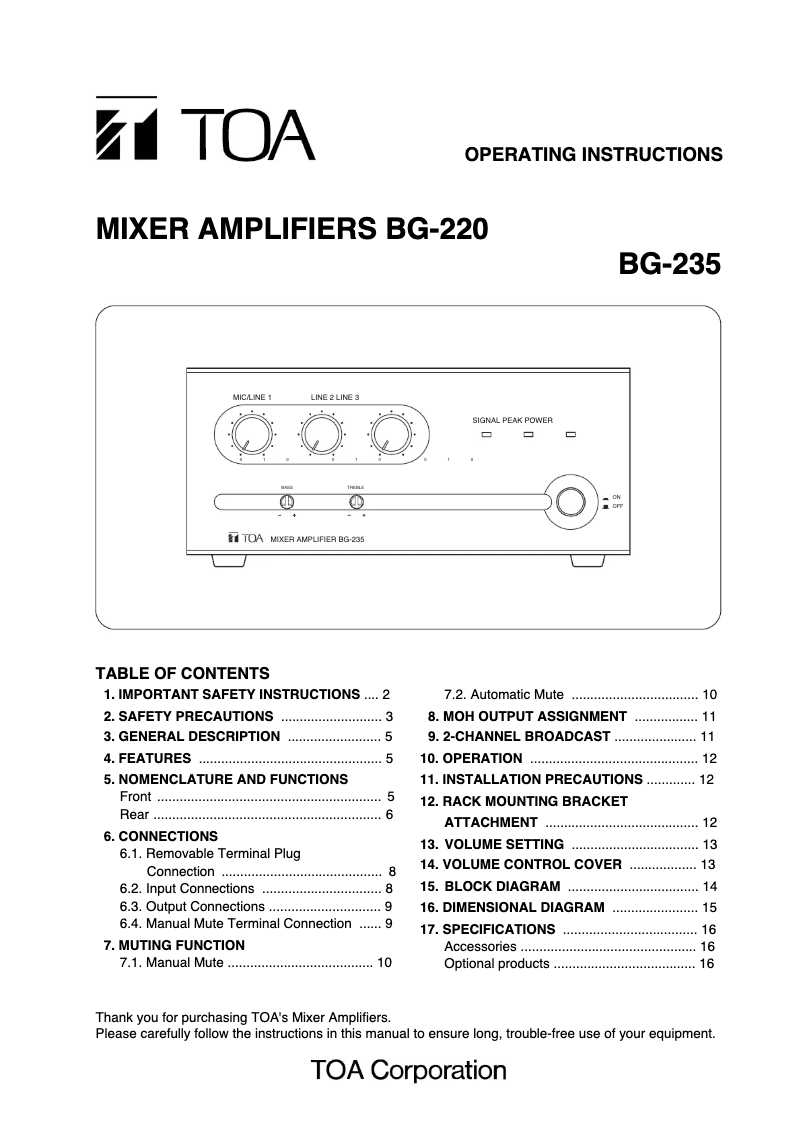 Imagen de la primera página del manual del dispositivo BG-235