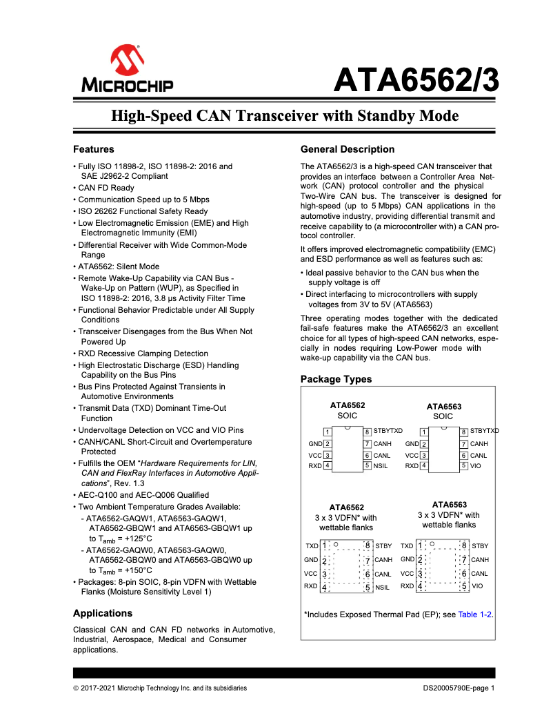 Imagen de la primera página del manual del dispositivo ATA6563