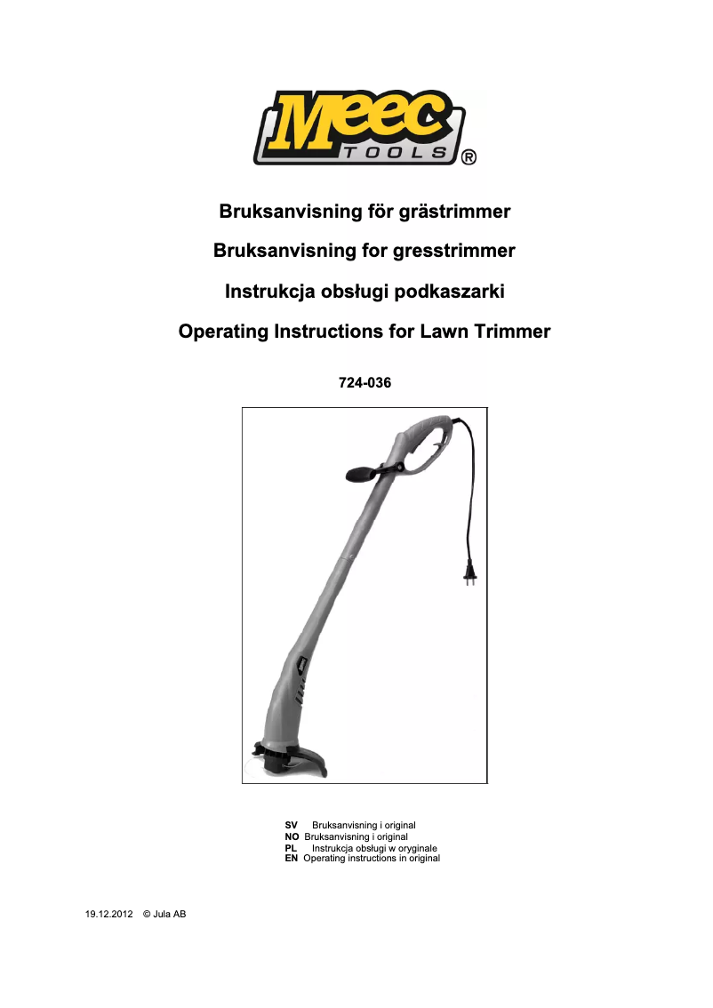 Página 1 del manual Manual de usuario Meec Tools 724-036