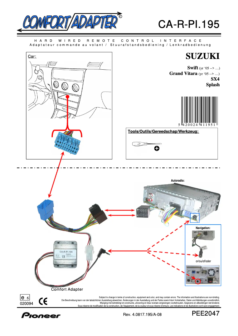 Página 1 del manual Manual de usuario Pioneer CA-R-PI.195