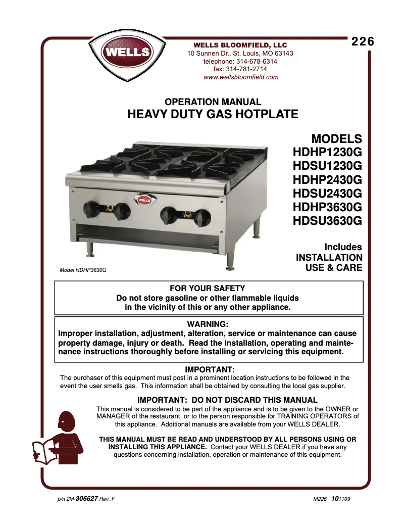 Página 1 del manual Manual de usuario Wells HDHP3630G