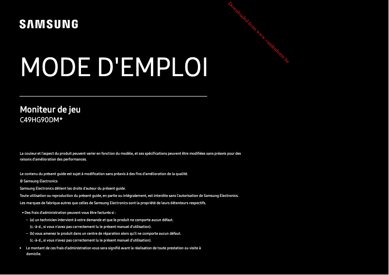 Imagen de la primera página del manual del dispositivo LC49HG90