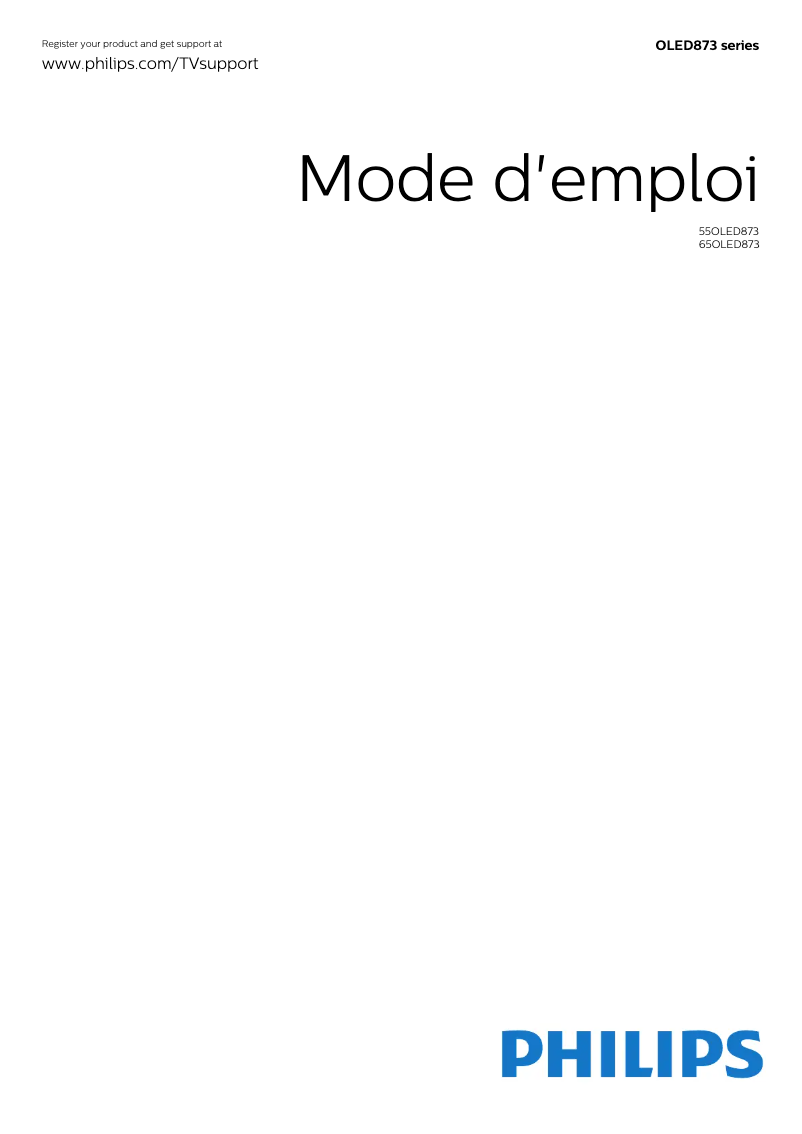 Imagen de la primera página del manual del dispositivo 55OLED873