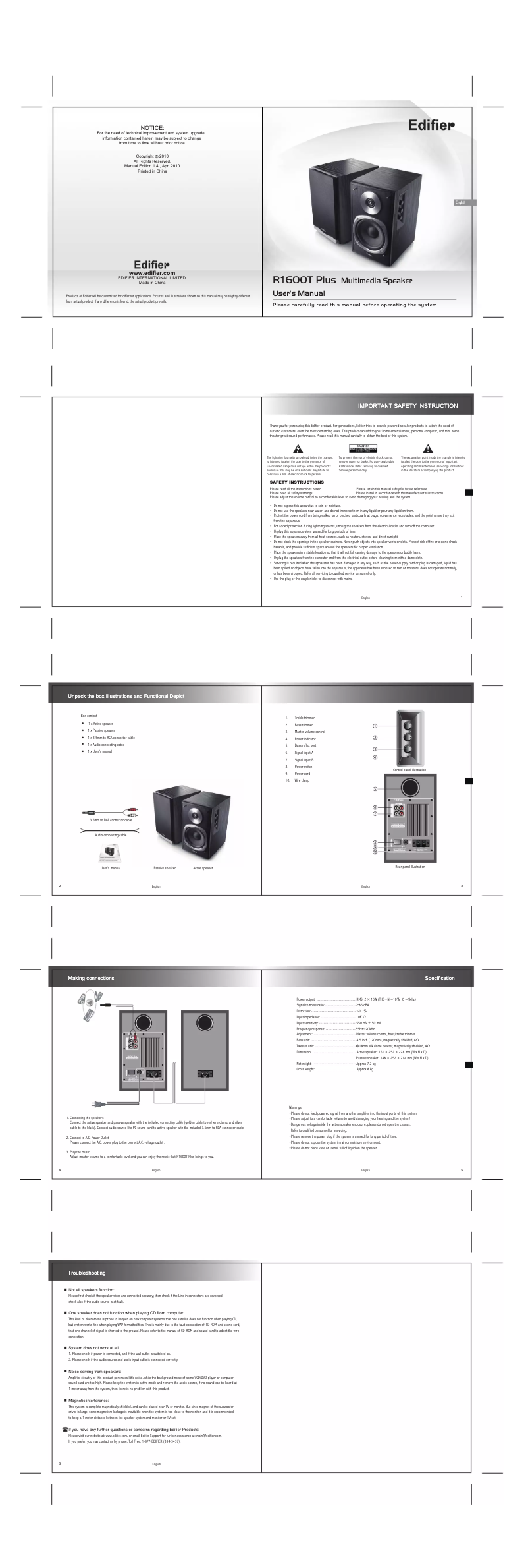Imagen de la primera página del manual del dispositivo R1600T Plus