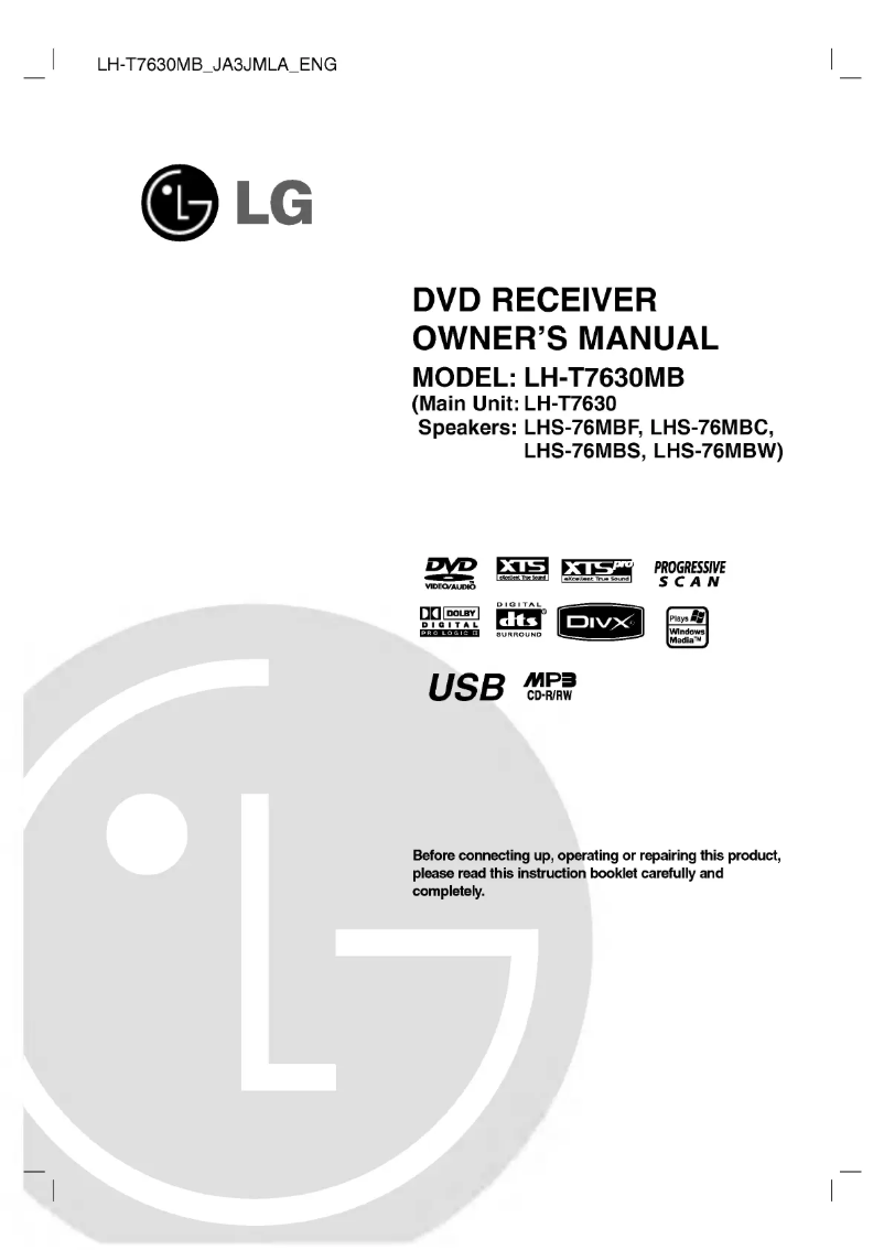 Página nº 1 - Manual de usuario LG LH-T7630MB