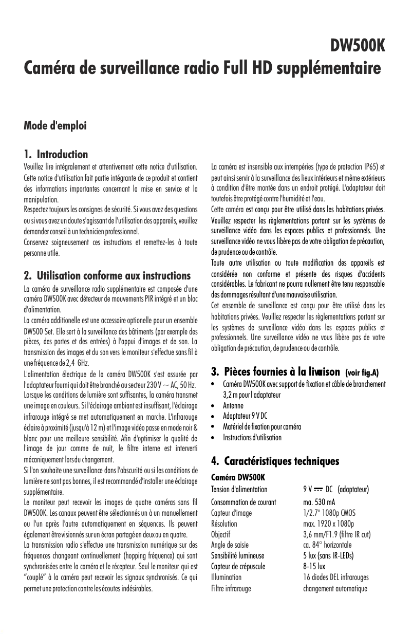 Página nº 1 - Manual de usuario Pentatech DW500K