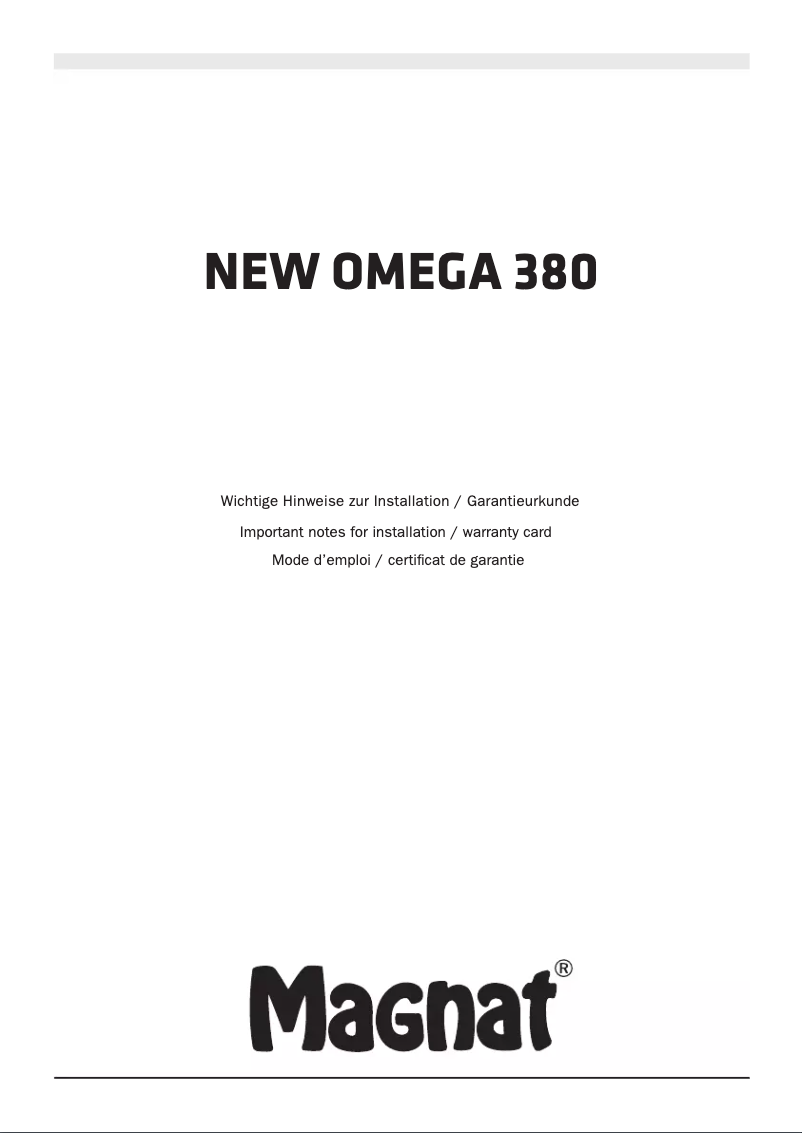 Imagen de la primera página del manual del dispositivo New Omega 380