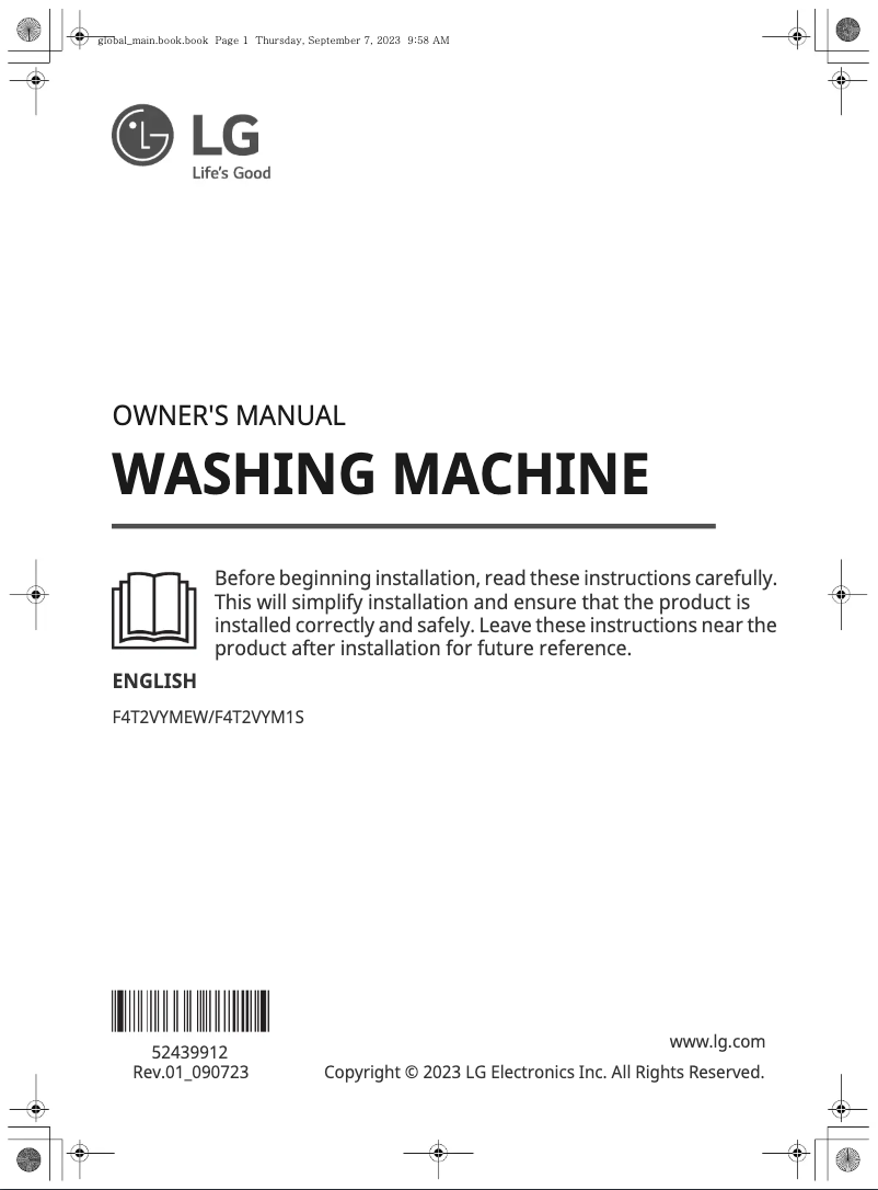 Página 1 del manual Manual de usuario LG F4NA1009NWK