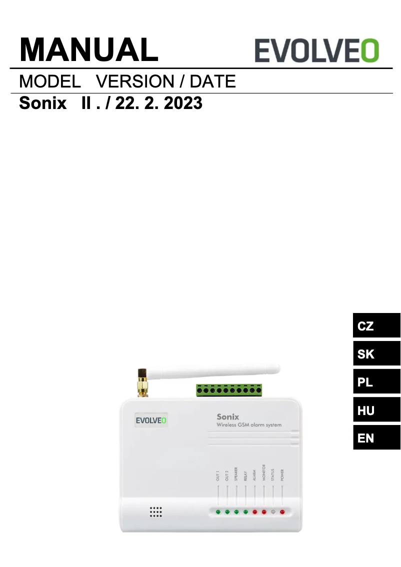 Página 1 del manual Manual de usuario Evolveo Sonix