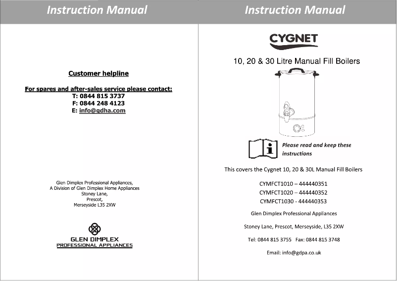 Imagen de la primera página del manual del dispositivo CYMFCT1030