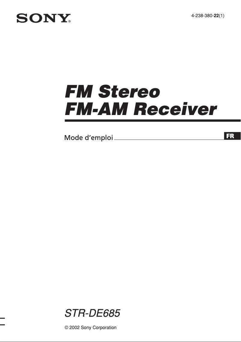 Página 1 del manual Manual de usuario Sony STR-DE685