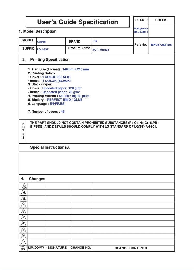 Imagen de la primera página del manual del dispositivo GB5240AVCW