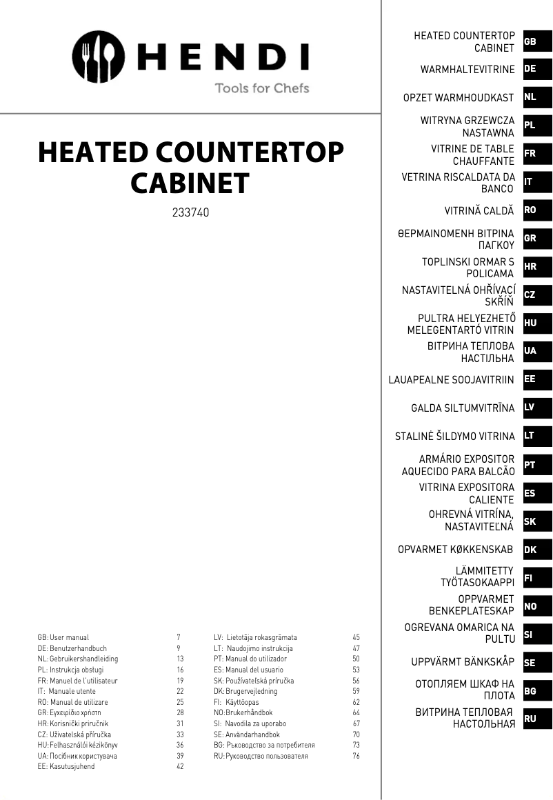 Página 1 del manual Manual de usuario Hendi 233740