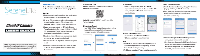 Imagen de la primera página del manual del dispositivo IPCAMHD15