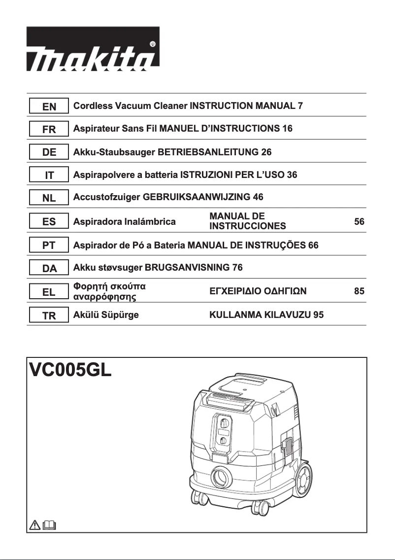 Página nº 1 - Manual de usuario Makita VC005GLZ