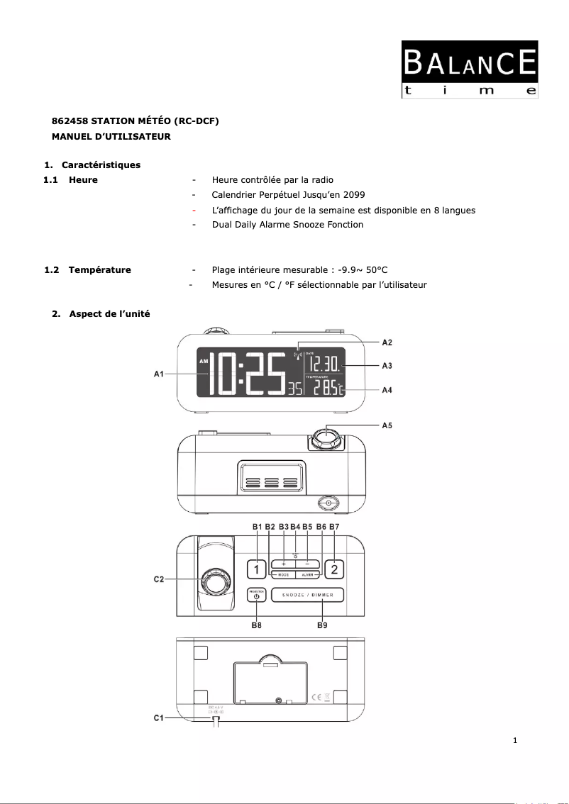 Página 1 del manual Manual de usuario Balance 862458