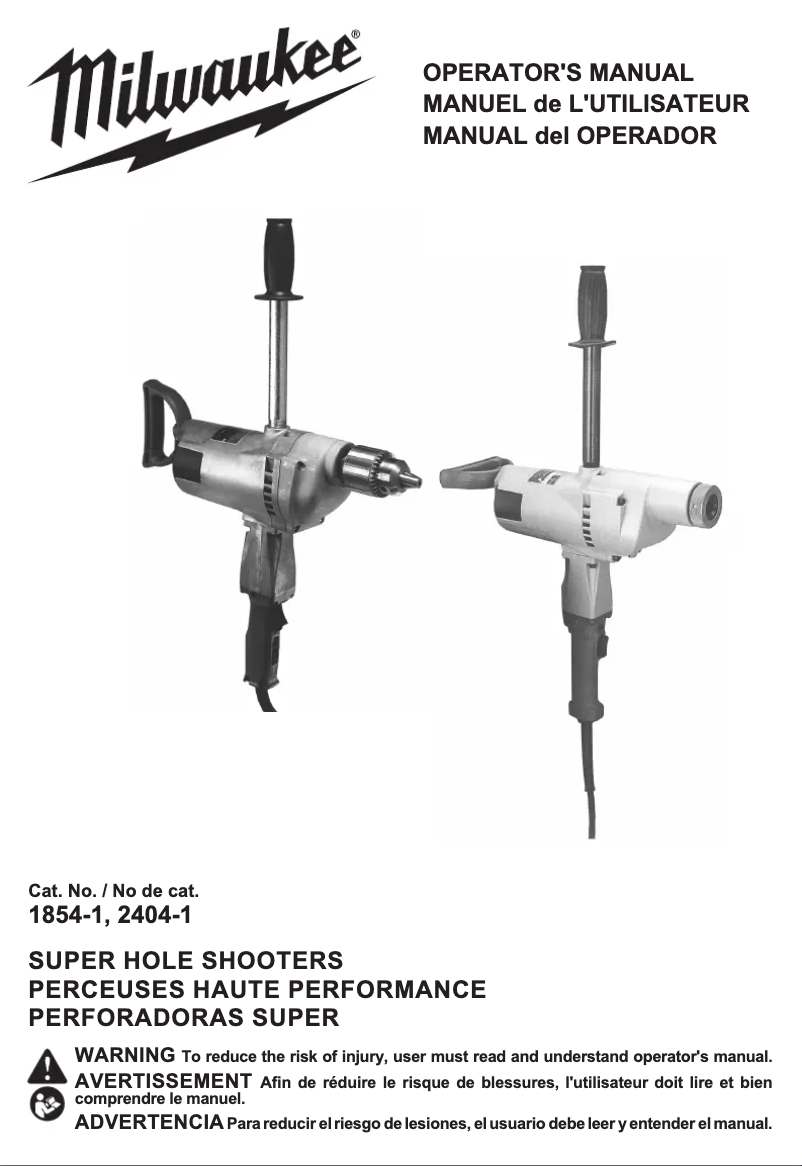 Página 1 del manual Manual de usuario Milwaukee 1854-1
