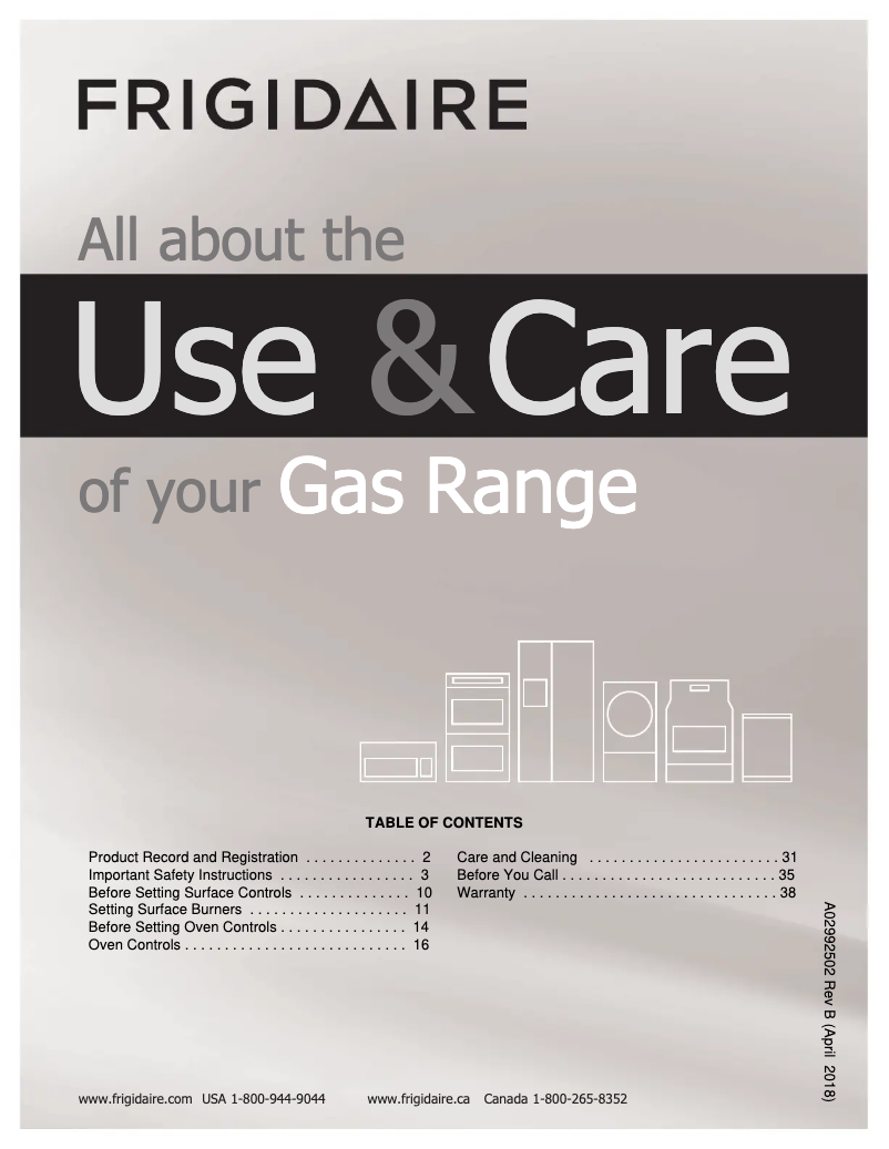 Imagen de la primera página del manual del dispositivo FFGF3052TS