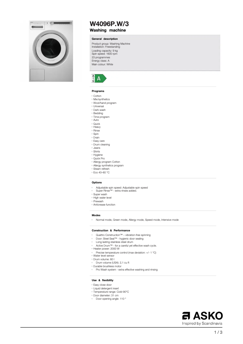 Imagen de la primera página del manual del dispositivo W4096P.W/3