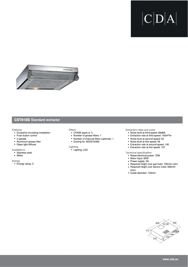 Imagen de la primera página del manual del dispositivo CST61SS