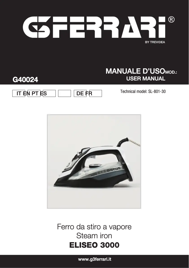 Página 1 del manual Manual de usuario G3 Ferrari ELISEO 3000 G40024