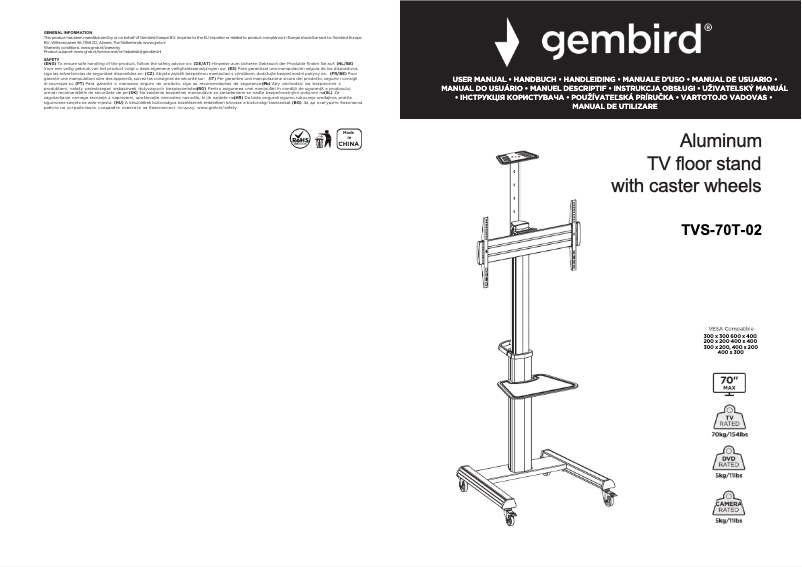 Imagen de la primera página del manual del dispositivo TVS-70T-02
