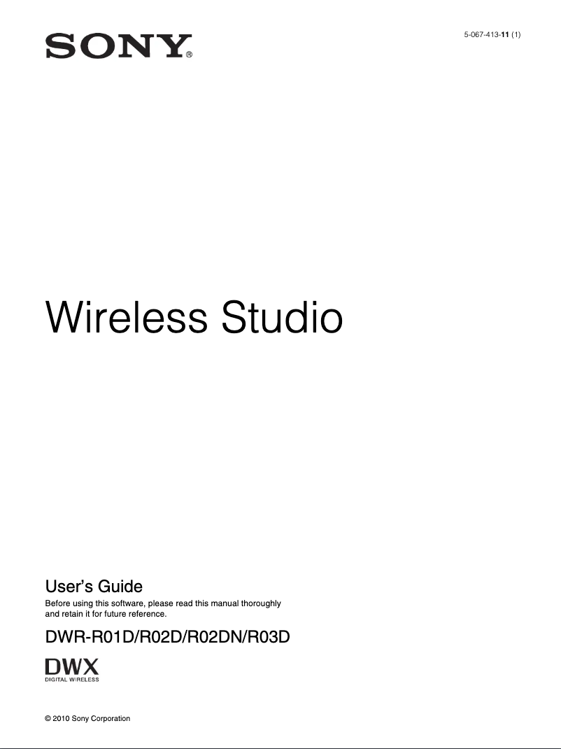 Página 1 del manual Manual de usuario Sony DWR-R02DN
