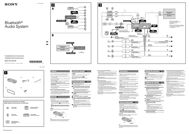 Imagen de la primera página del manual del dispositivo MEX-BT39UW