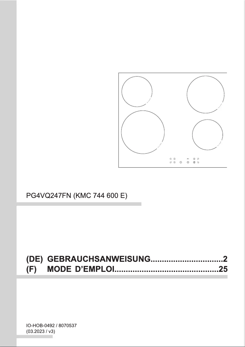 Página nº 1 - Manual de usuario Amica KMC 744 600 E