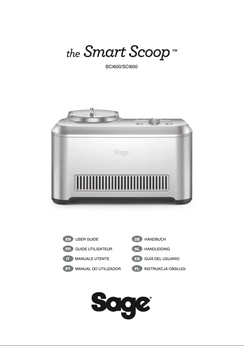 Imagen de la primera página del manual del dispositivo the Smart Scoop SCI600