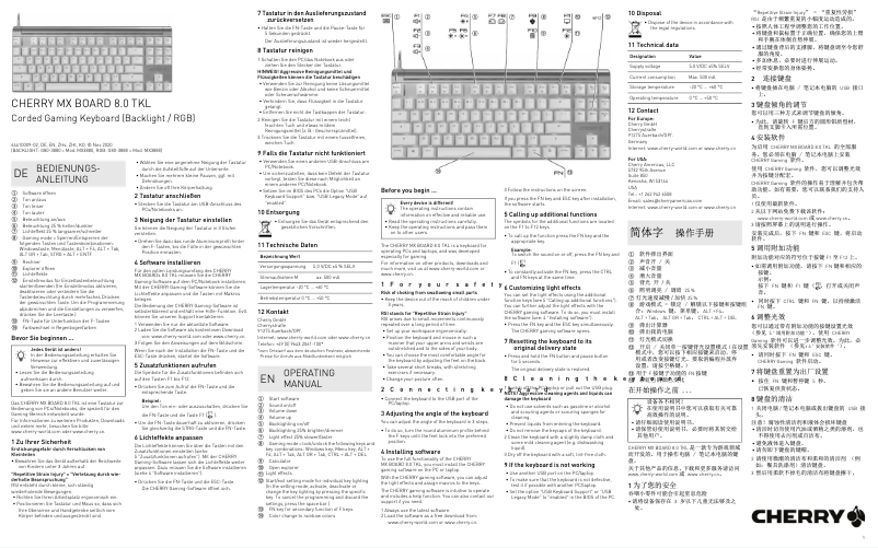 Imagen de la primera página del manual del dispositivo MX Board 8.0