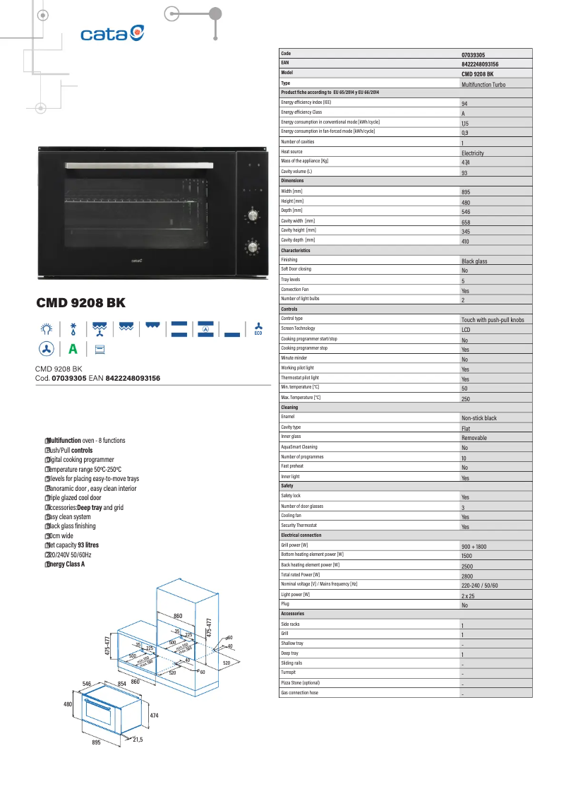 Imagen de la primera página del manual del dispositivo CMD 9208 BK
