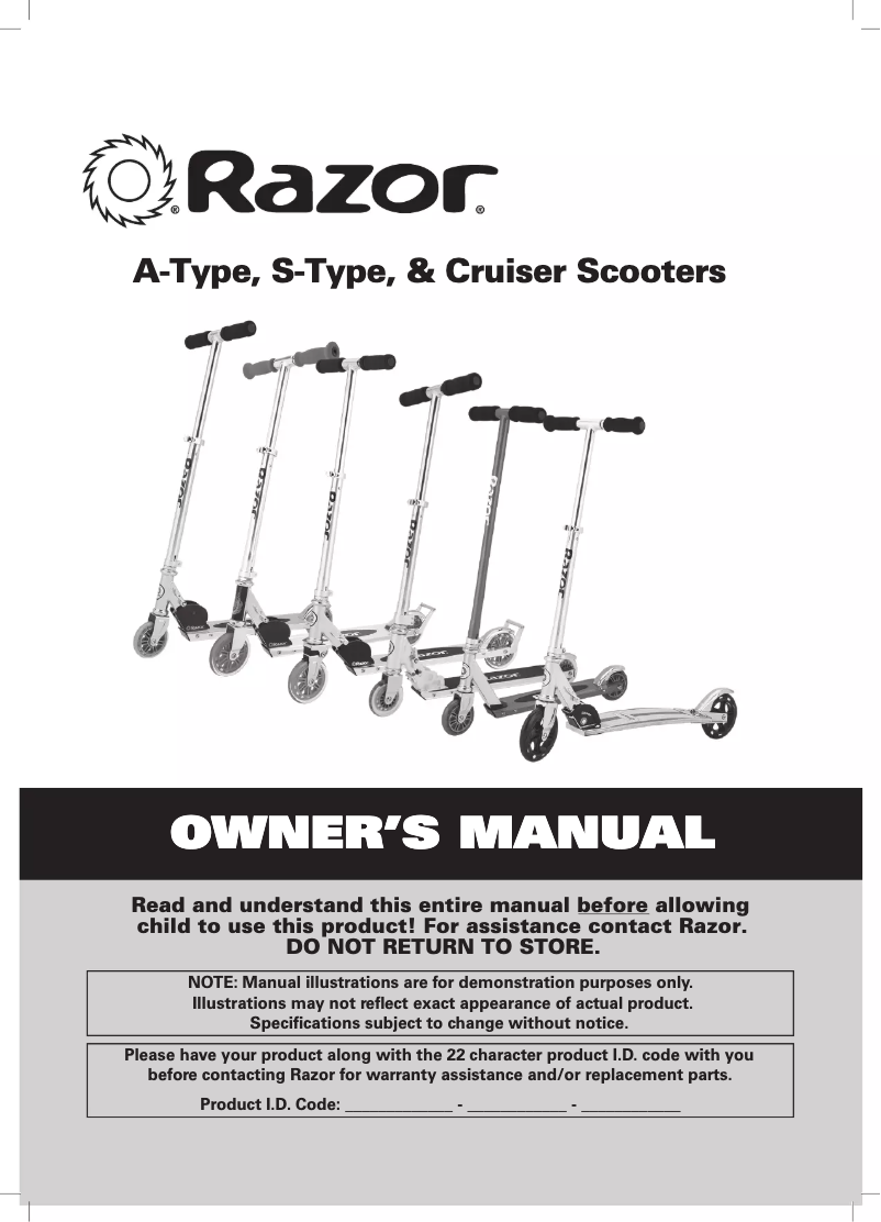 Página 1 del manual Manual de usuario Razor A125 (GS)