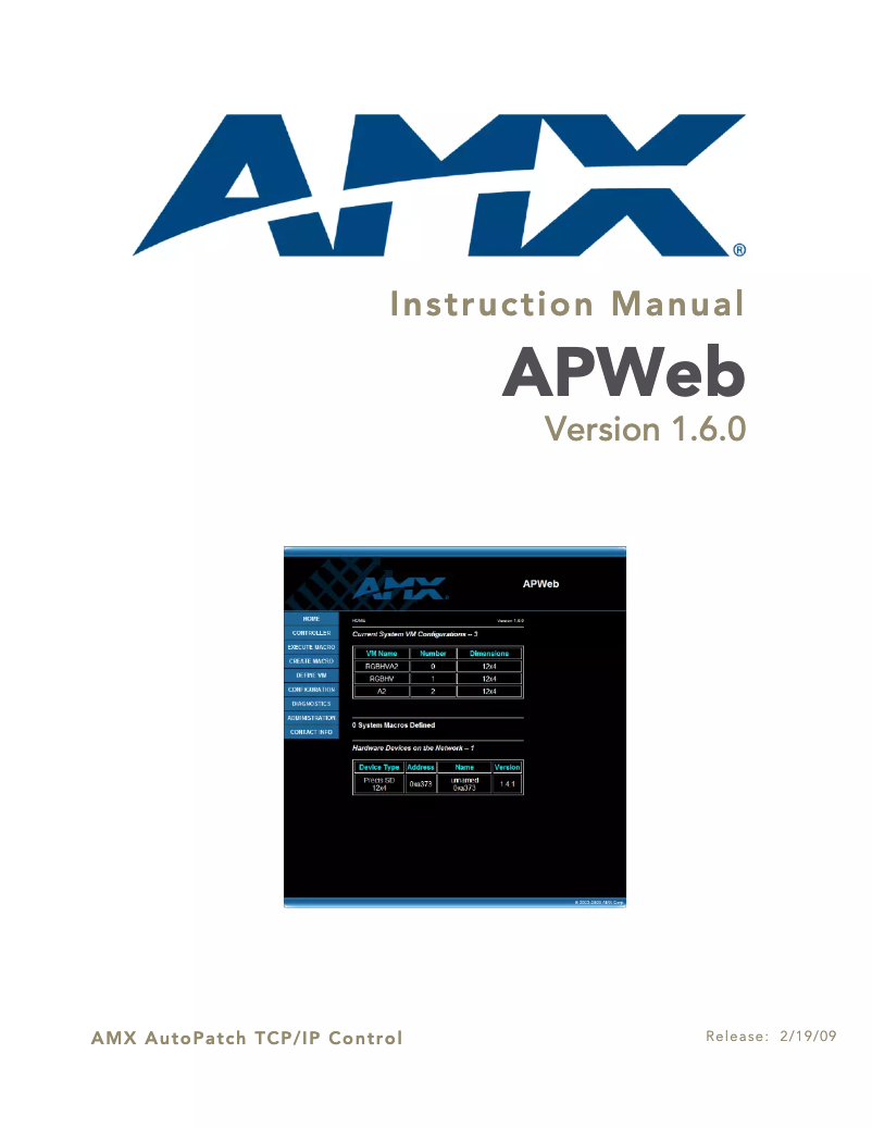 Imagen de la primera página del manual del dispositivo AVB-APWEB