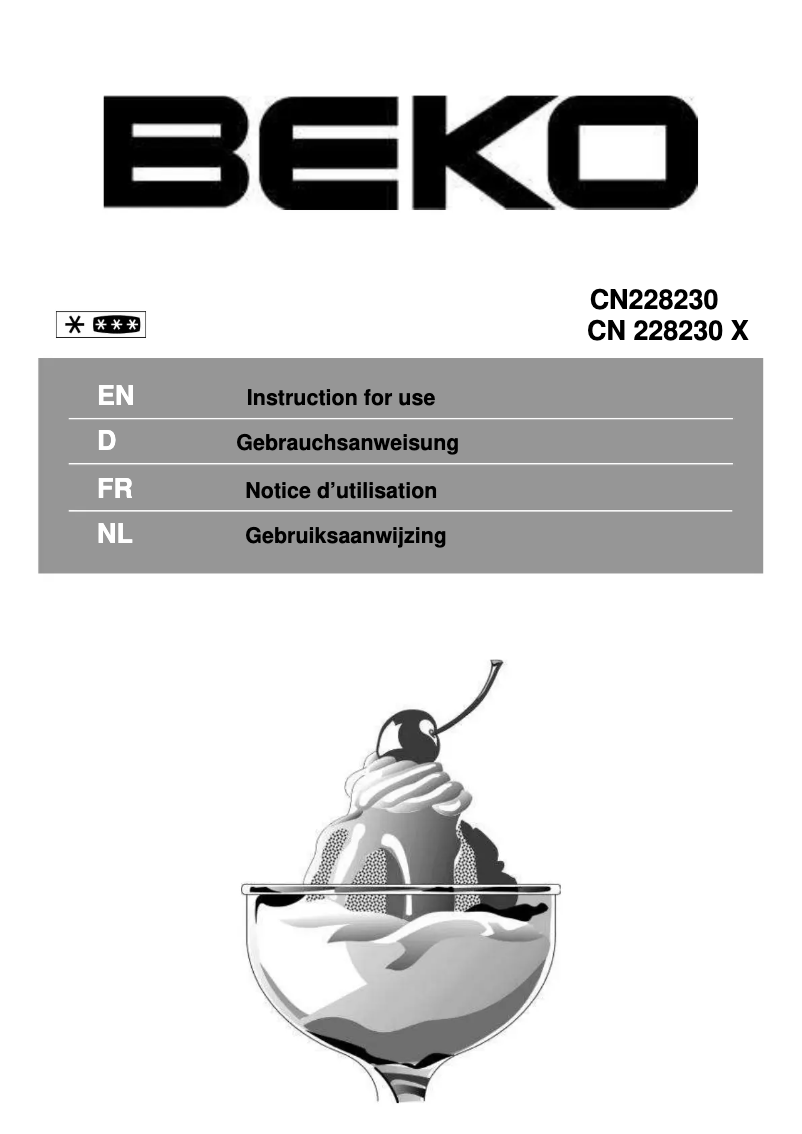 Página 1 del manual Manual de usuario Beko CN 228230 X