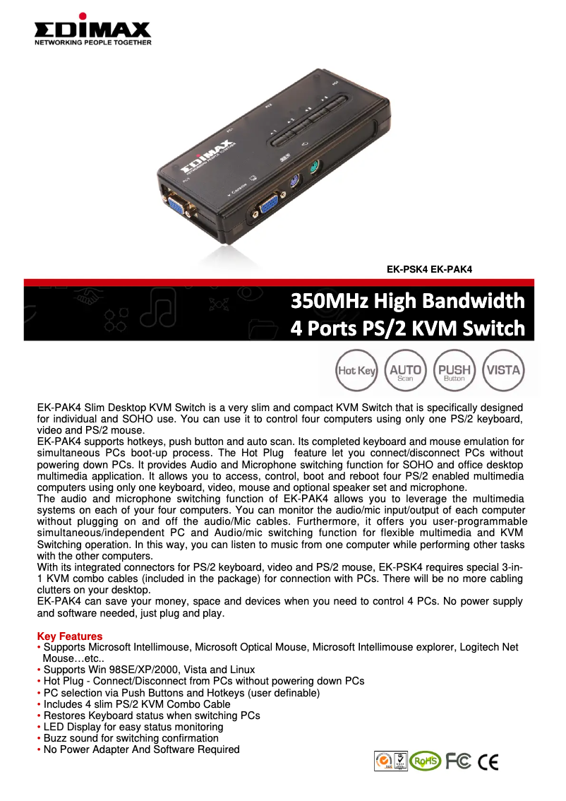 Imagen de la primera página del manual del dispositivo EK-PAK4