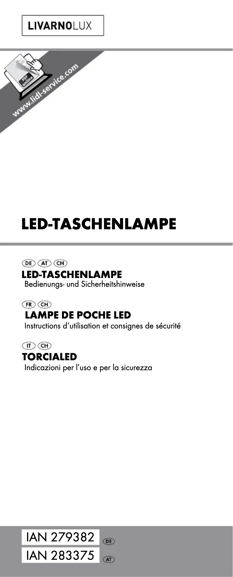 Imagen de la primera página del manual del dispositivo IAN 283375