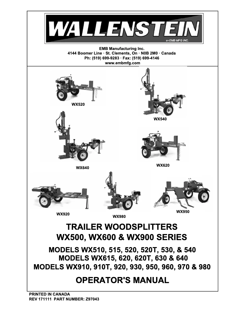 Página 1 del manual Manual de usuario Wallenstein WX950