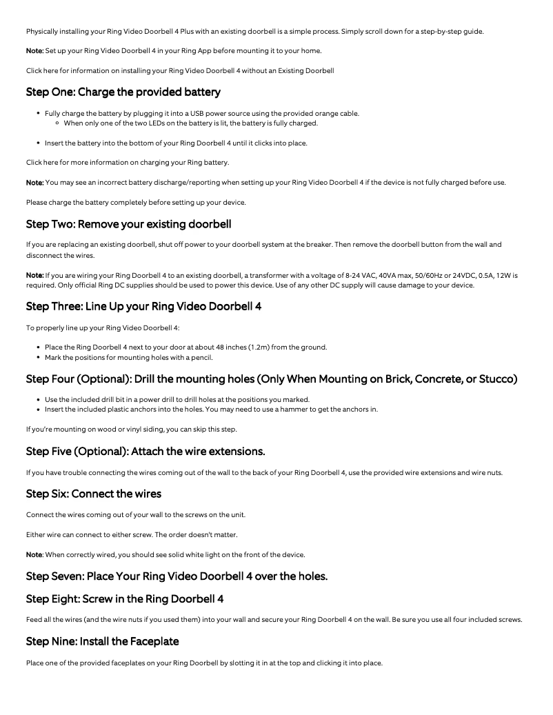 Imagen de la primera página del manual del dispositivo Video Doorbell 4