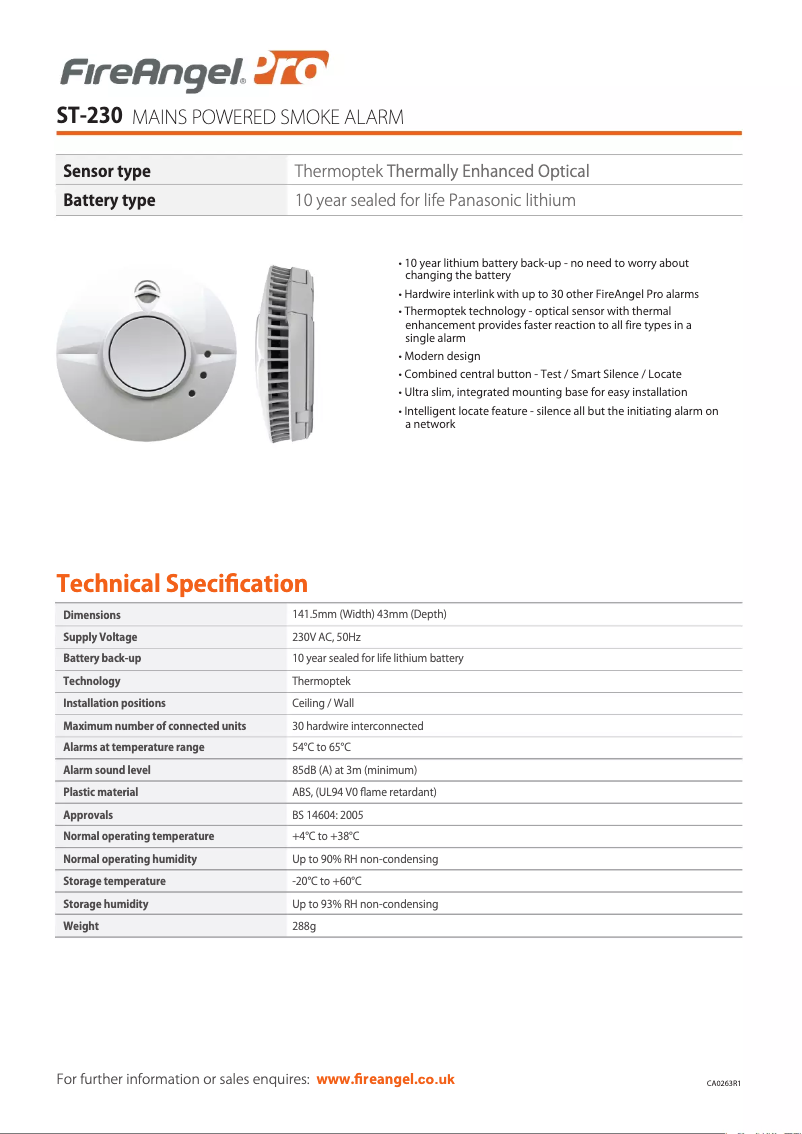 Imagen de la primera página del manual del dispositivo ST-230